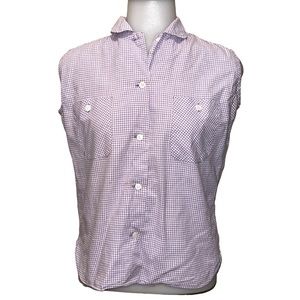 Vintage TOWN & COUNTRY Sleeveless Gingham Blouse